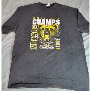 NHL Boston Bruins 2011 Stanley Cup Champs T-Shirt Black Bear Graphic Delta L